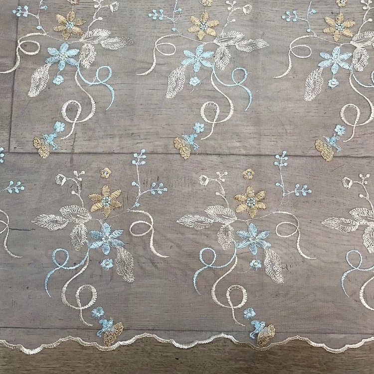 Floral Embroidery Fabric Flowers Lace New Embroidered Tulle For Dress