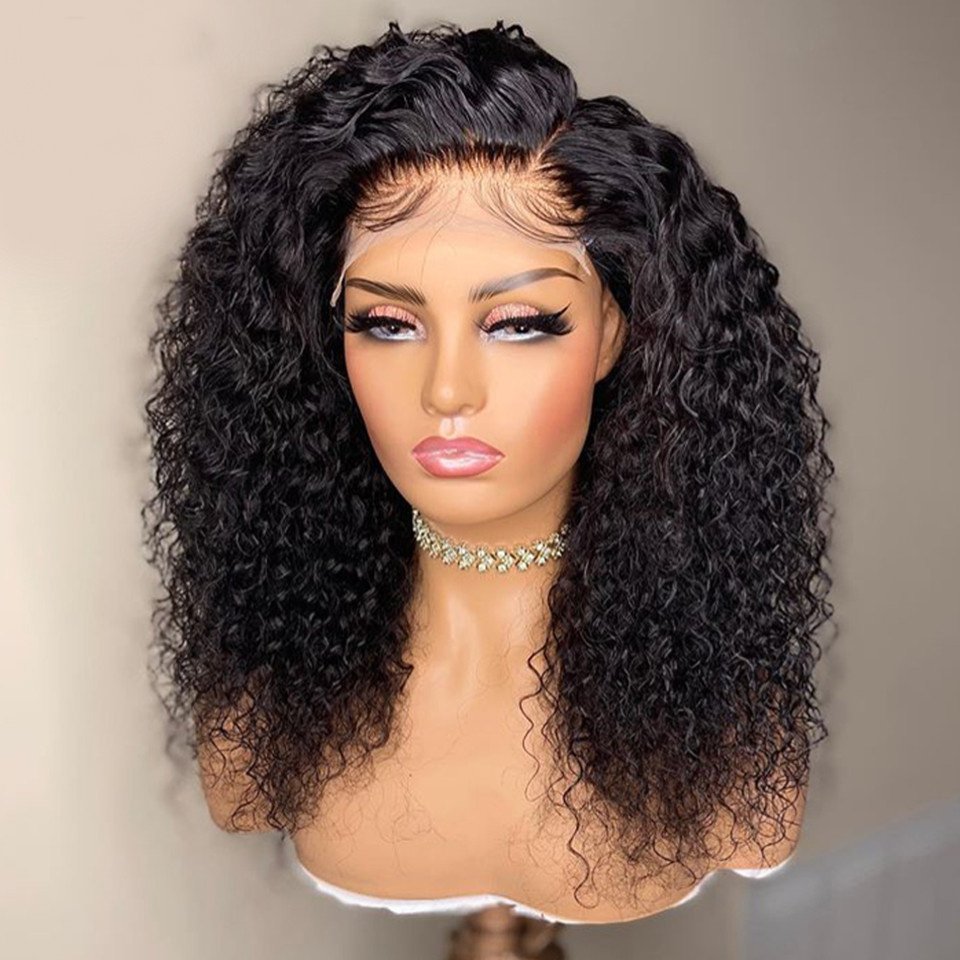 Brazilian Deep Curly Lace Front Human Hair Wigs For Women Transparent Lace Wigs With Nature Hairline Baby Hair