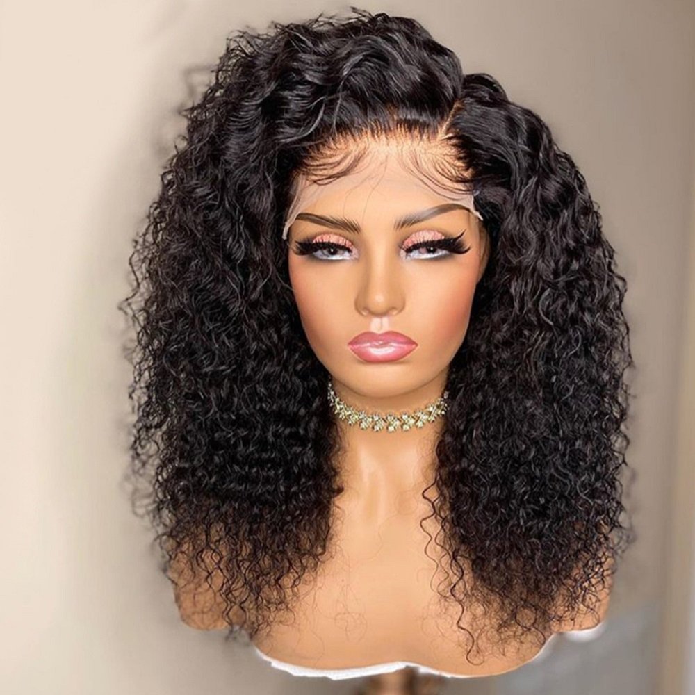 Brazilian Deep Curly Lace Front Human Hair Wigs For Women Transparent Lace Wigs With Nature Hairline Baby Hair