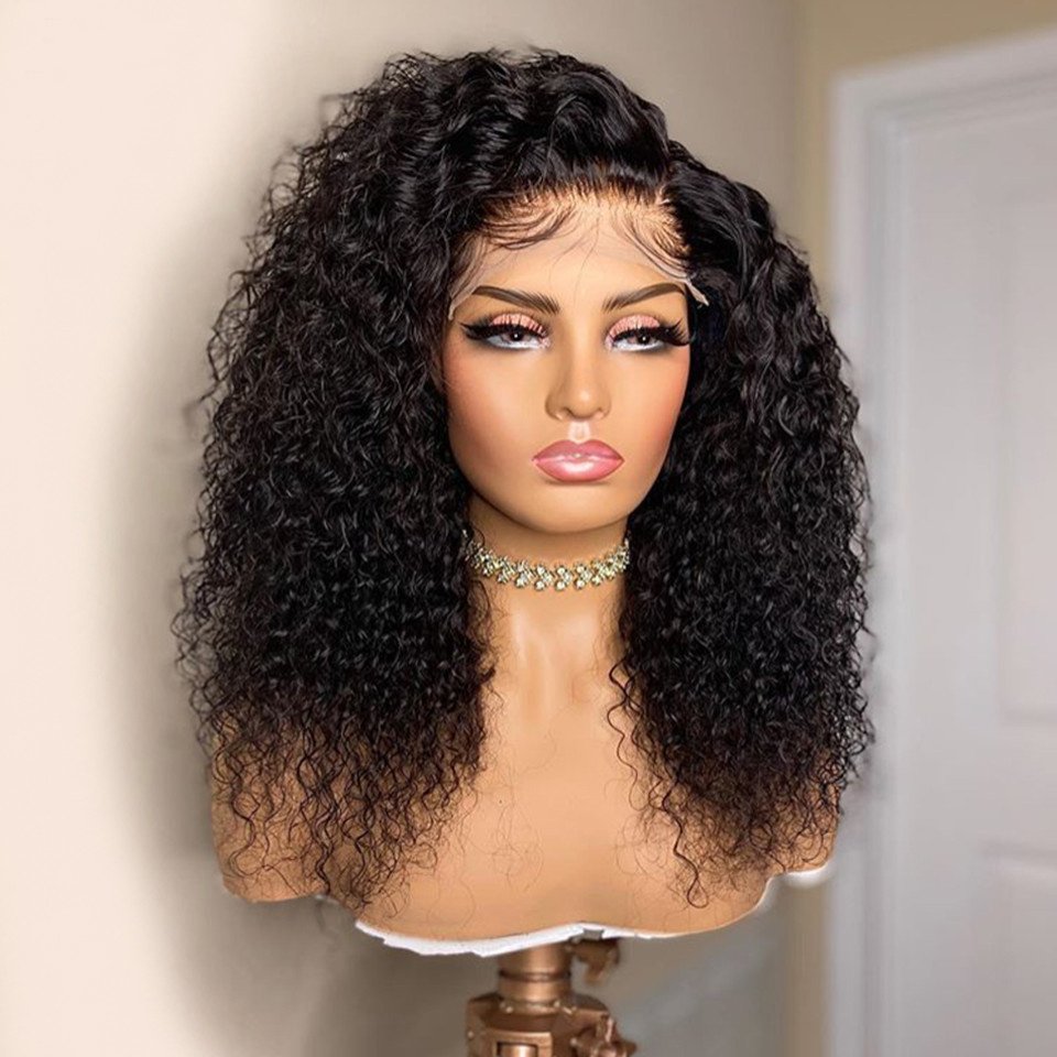 Brazilian Deep Curly Lace Front Human Hair Wigs For Women Transparent Lace Wigs With Nature Hairline Baby Hair