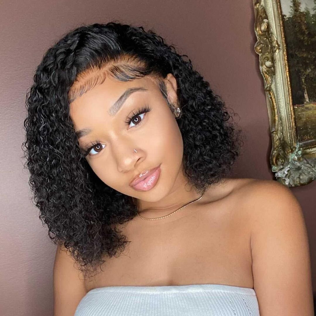 Brazilian Deep Curly Lace Front Human Hair Wigs For Women Transparent Lace Wigs With Nature Hairline Baby Hair