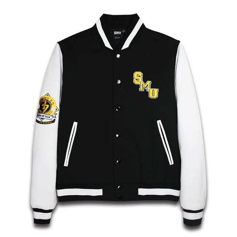 Draping Cut Classical Fleece Varsity Baseball Jacket