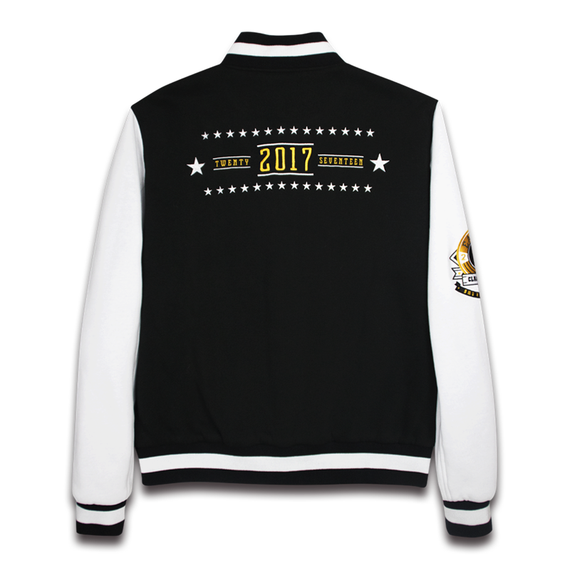 Draping Cut Classical Fleece Varsity Baseball Jacket