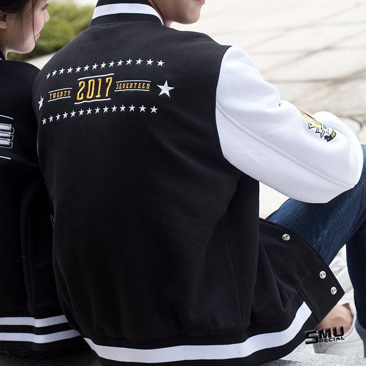 Draping Cut Classical Fleece Varsity Baseball Jacket