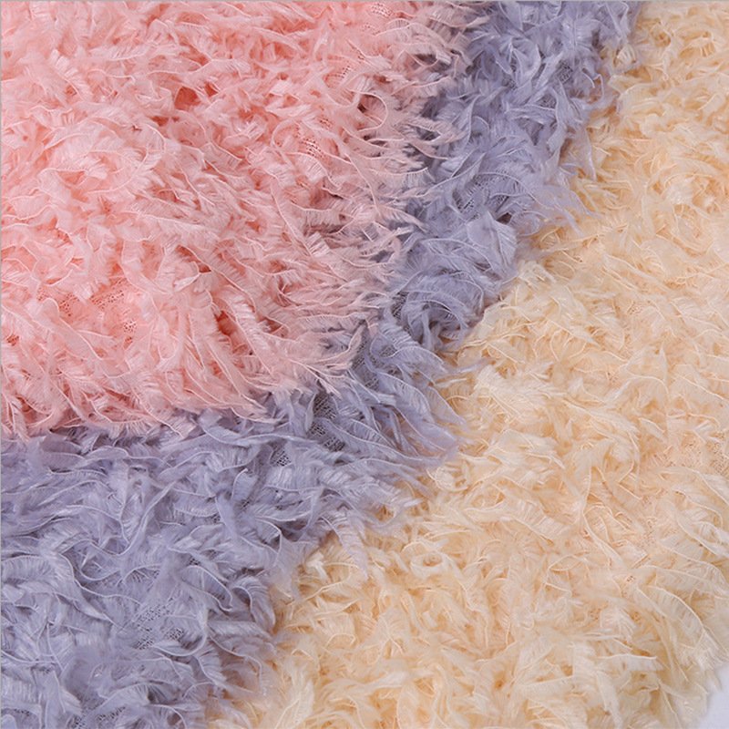 Wholesale Garment Accessories Plumes Polyester Short Plush Imitation Turkey Lace Velvet Feather Fabric