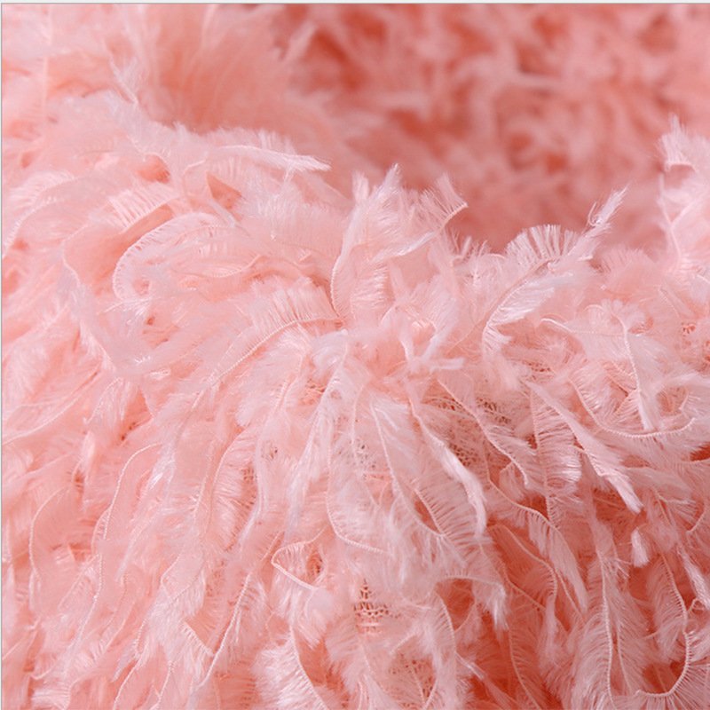 Wholesale Garment Accessories Plumes Polyester Short Plush Imitation Turkey Lace Velvet Feather Fabric