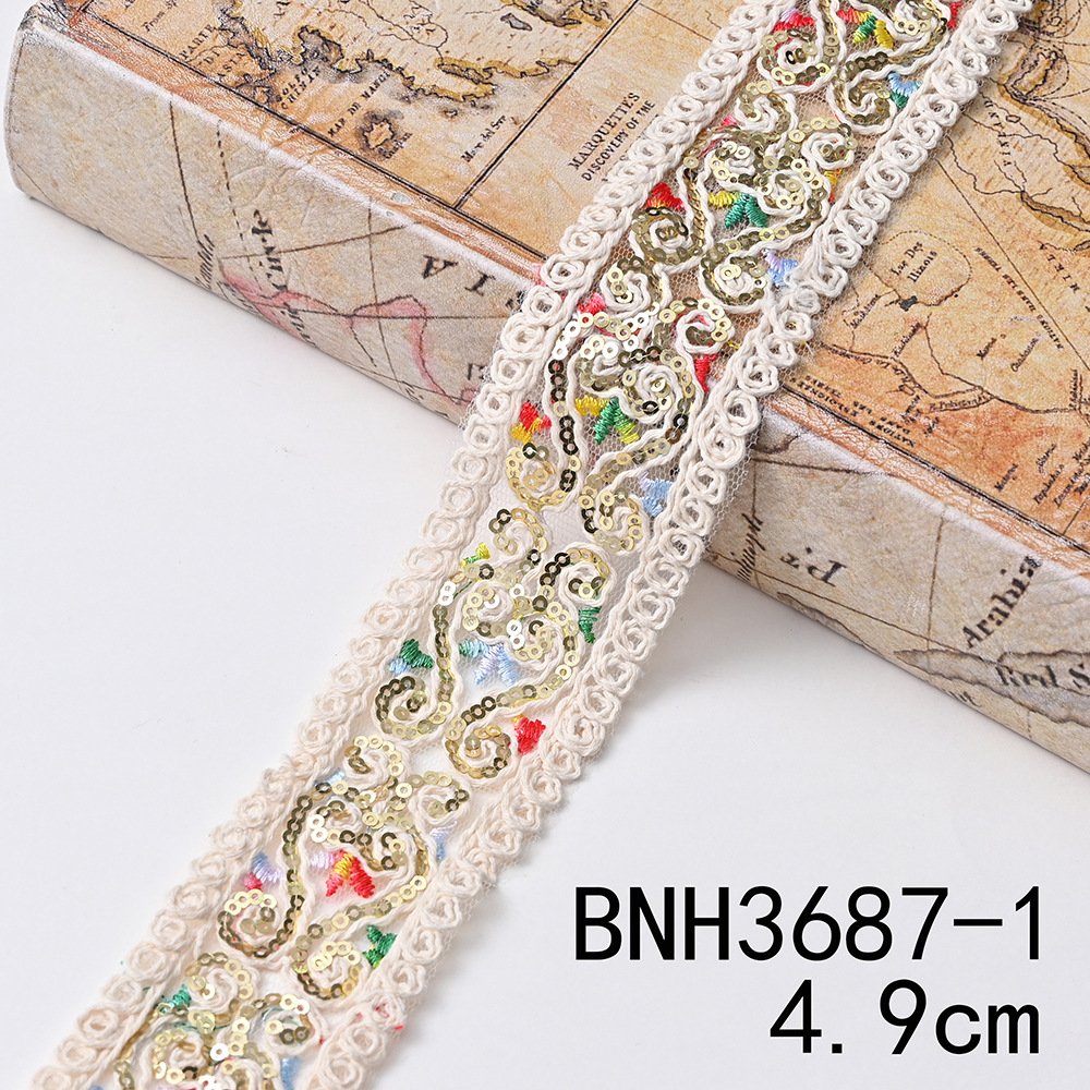 Latest Gold Fine Embroidered Organza Lace Fabric Ribbon For Dress Fabric Flower Garment Accessories