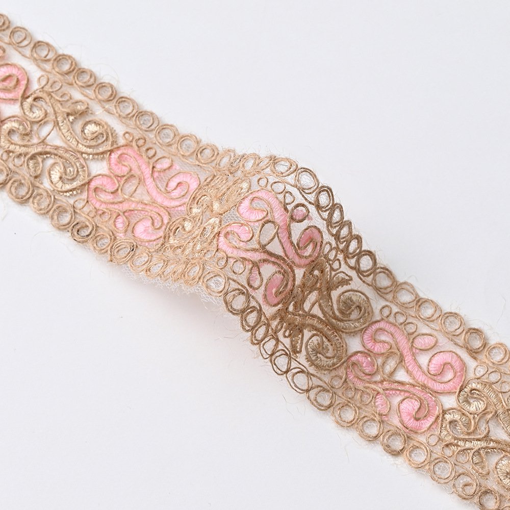 Latest Gold Fine Embroidered Organza Lace Fabric Ribbon For Dress Fabric Flower Garment Accessories