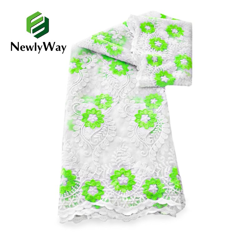 Factory Selling Embroidery Colorful African Milk Silk Lace Guipure High Quality French Lace Fabric For Women Garment Party