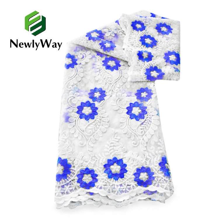 Factory Selling Embroidery Colorful African Milk Silk Lace Guipure High Quality French Lace Fabric For Women Garment Party