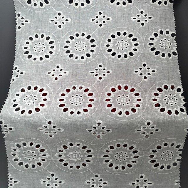 TUTON Custom TC Cotton 135 CM Lace Embroidery Fabric For Dress
