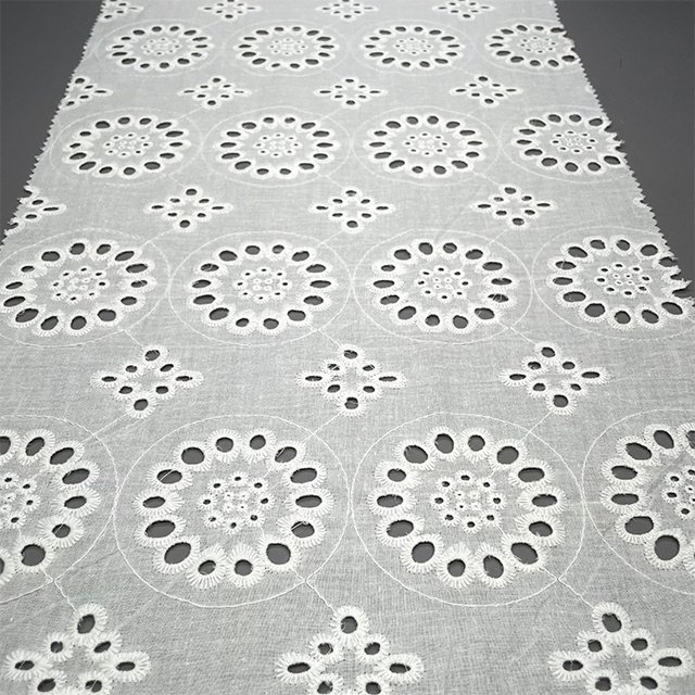 TUTON Custom TC Cotton 135 CM Lace Embroidery Fabric For Dress