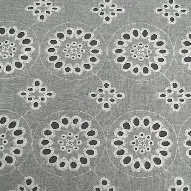 TUTON Custom TC Cotton 135 CM Lace Embroidery Fabric For Dress