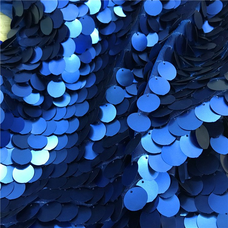 2024 african french sequin embroidery 18mm sequin tecido de lantejoulas tamanho grande nigerian mesh fabric for wedding decor
