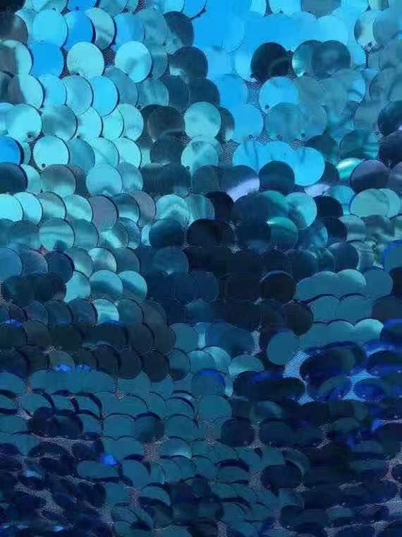 2023 Hot Sale 3D 1.8cm Big Sequins Colorful Fabric Mesh Fabric Shiny Net 8 Sequence Mesh Fabrics For Party Wear