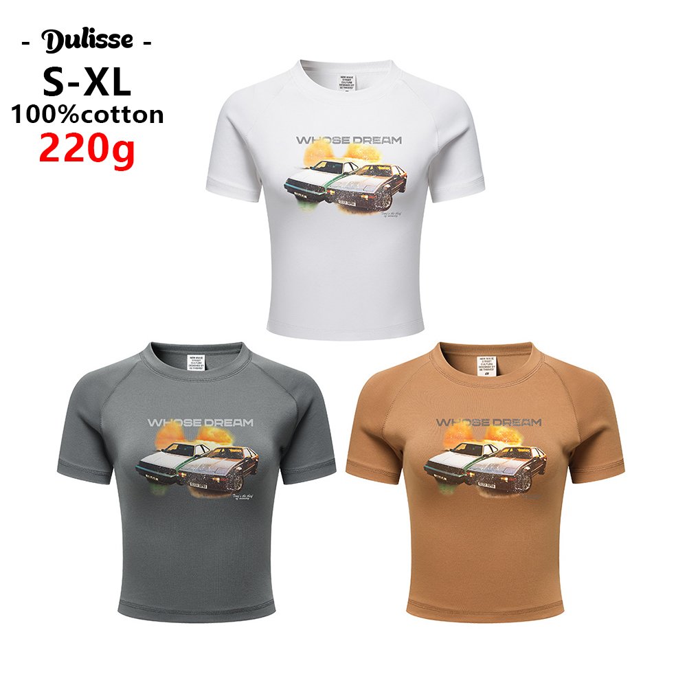 Summer custom Print high quality White y2k baseball baby tee Women's T-Shirts knitted crop top