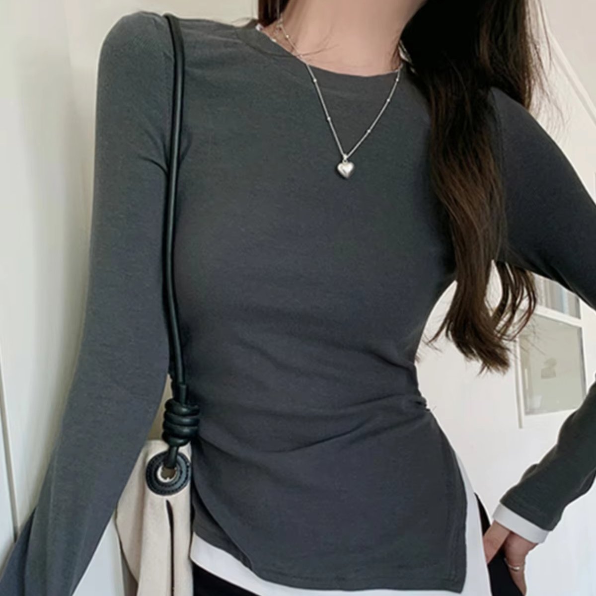 Women's Lightweight Seamless Bodycon Crop Top T-Shirt Long Sleeve Crew Neck Wholesale Casual Wear