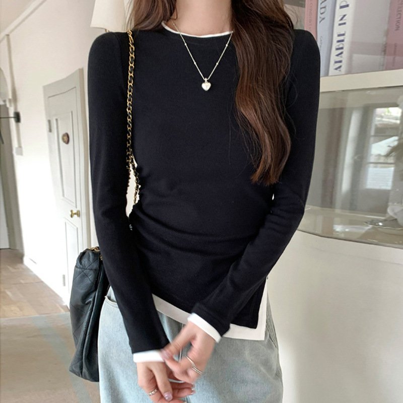 Women's Lightweight Seamless Bodycon Crop Top T-Shirt Long Sleeve Crew Neck Wholesale Casual Wear