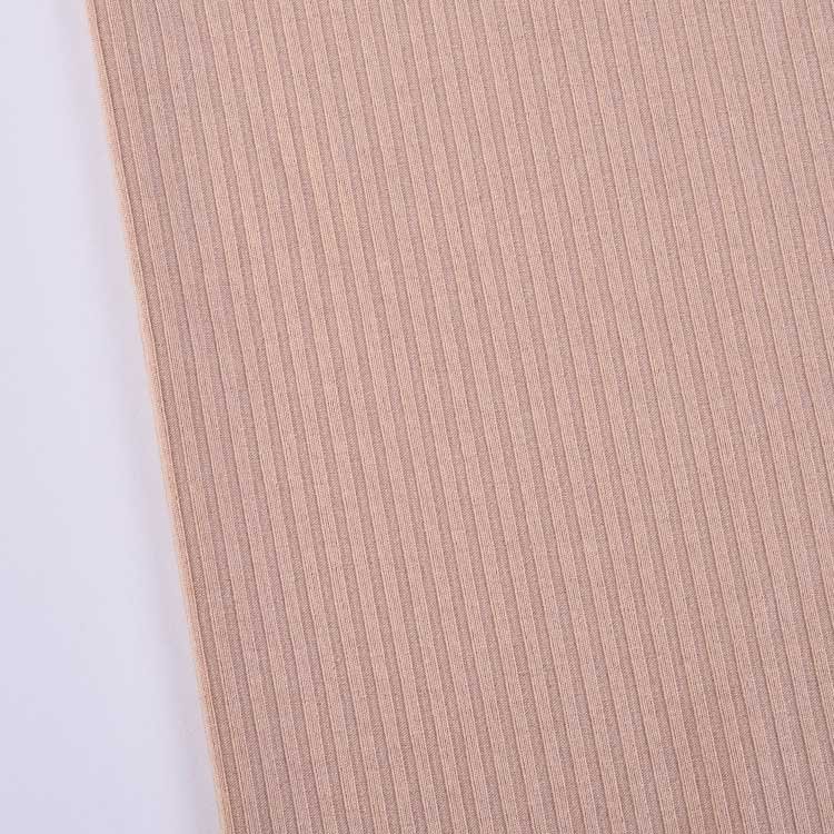 Custom 30STR 4x3 ribbed knit fabric 64% polyester 30% Rayon 6% spandex stretch ribbed fabric for clothing
