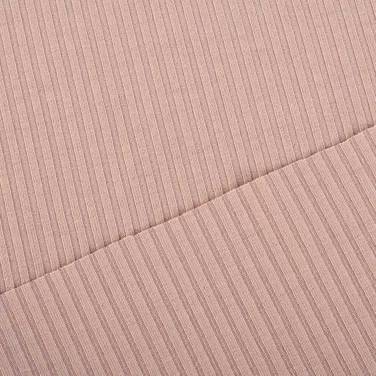 Custom 30STR 4x3 ribbed knit fabric 64% polyester 30% Rayon 6% spandex stretch ribbed fabric for clothing