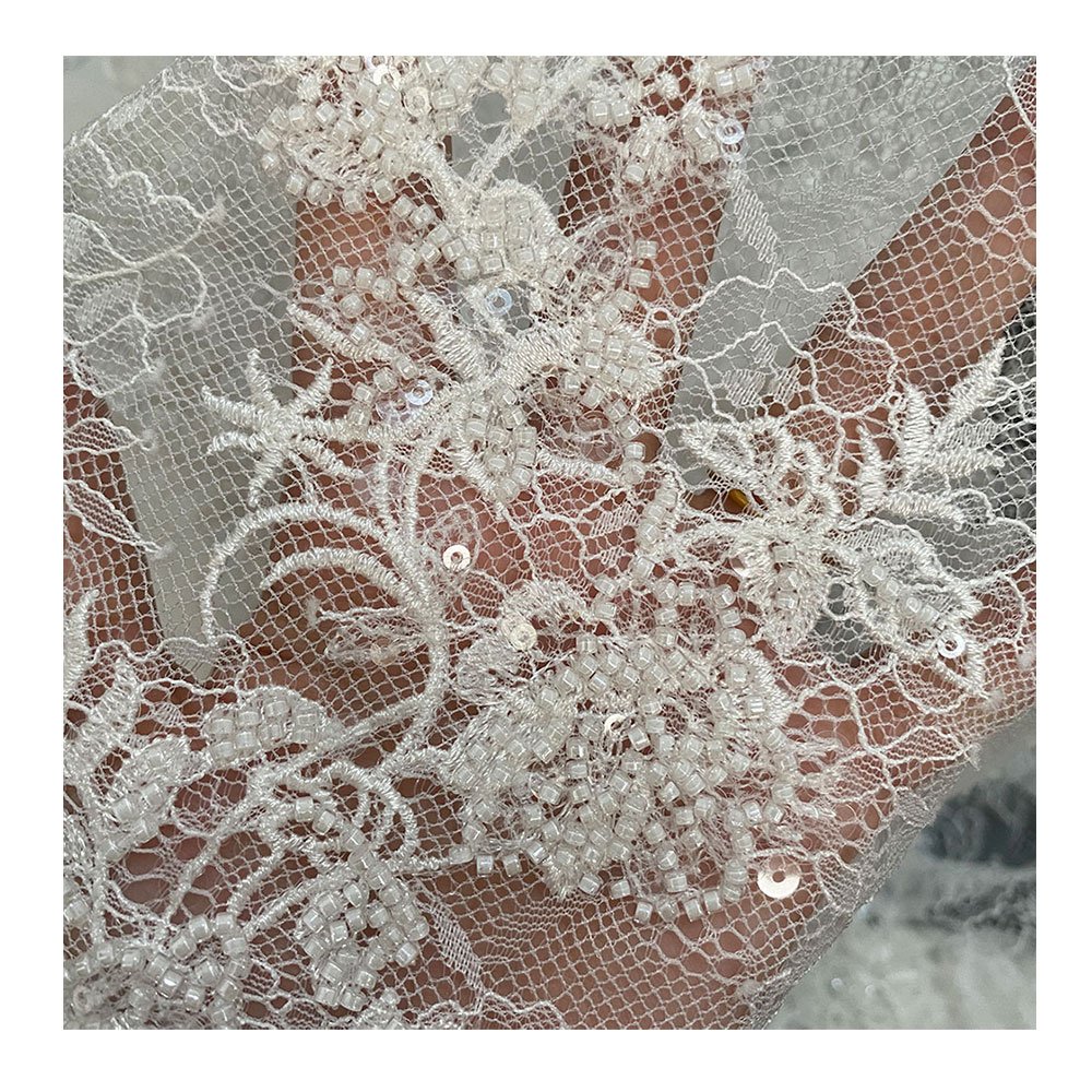 2023 Nigeria Laces Red Guipure Beads Lace Embroidery Fabric With Sequins And Pearls Aso Ebi For African Wedding