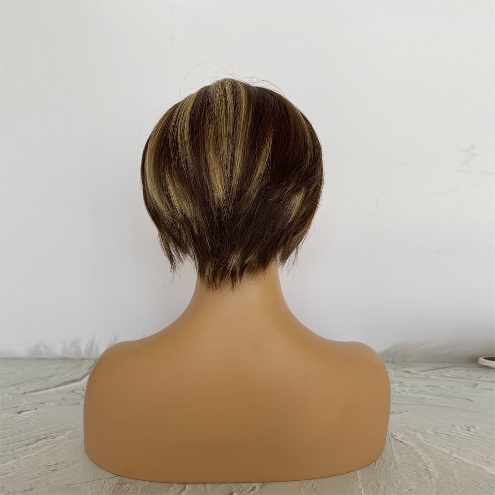 Highlight Color 13x4 13x6 Lace Frontal Pixie Wig Short Cut HD Lace Pixie Wig