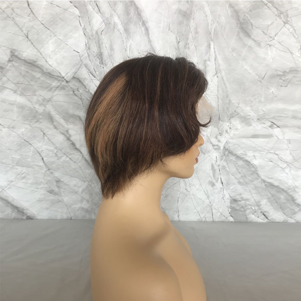 Highlight Color 13x4 13x6 Lace Frontal Pixie Wig Short Cut HD Lace Pixie Wig