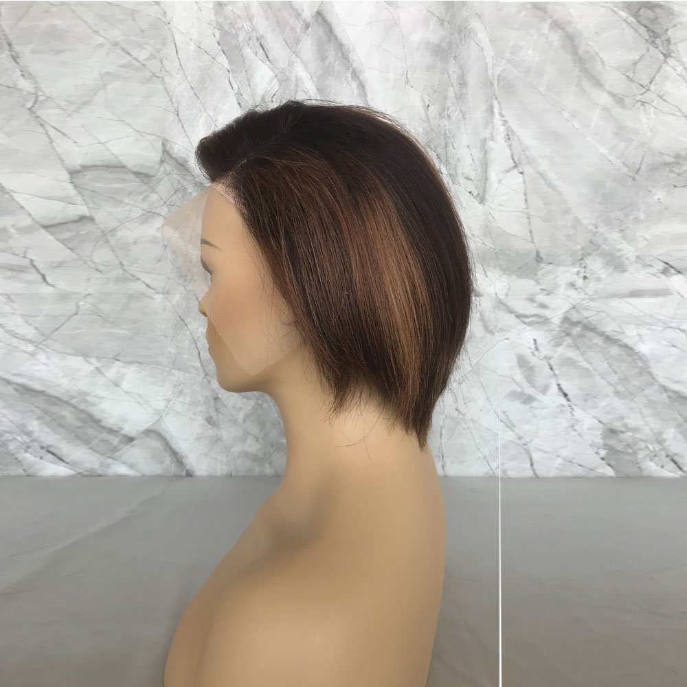 Highlight Color 13x4 13x6 Lace Frontal Pixie Wig Short Cut HD Lace Pixie Wig