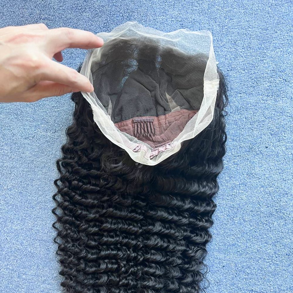 Deep Wave Lace Frontal Wig Deep Curly Lace Front Human Hair Wigs 30 Inch Long Virgin Hair Transparent for Black Wome Brazilian