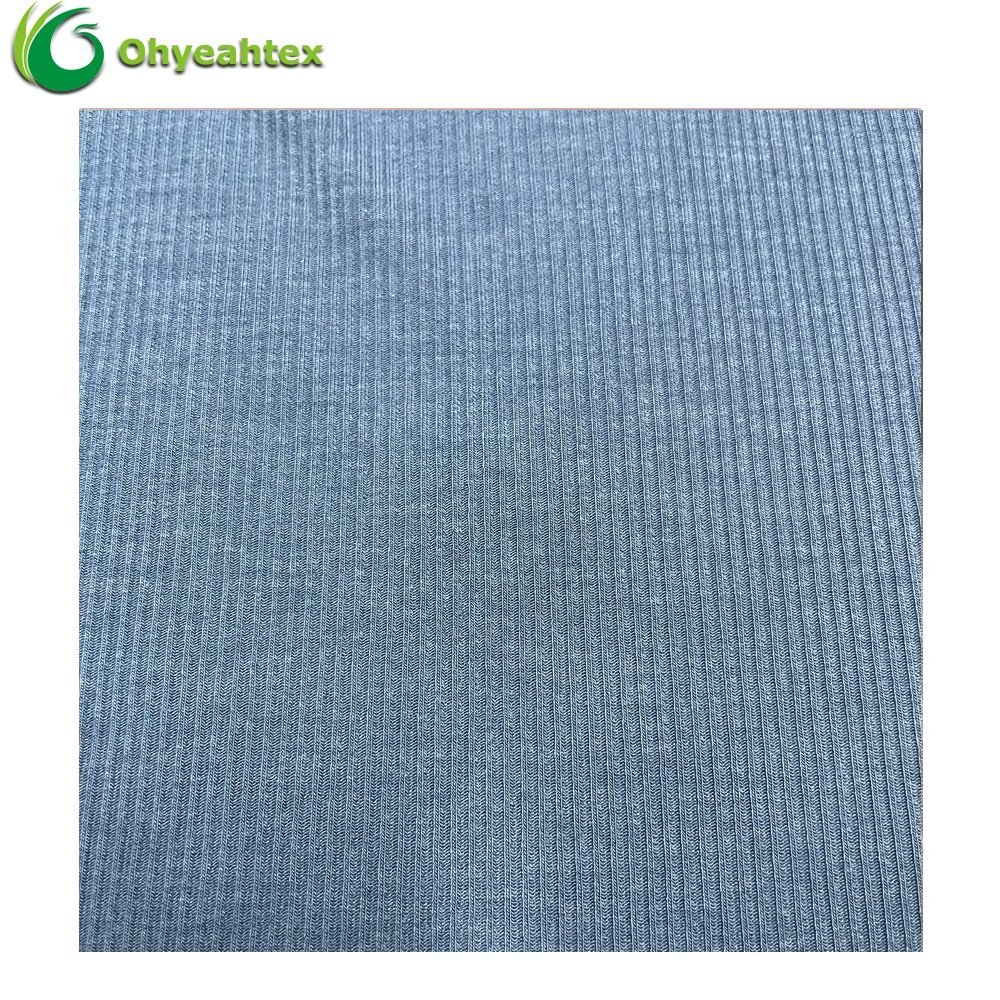 New Arrival Knit 2x2 Rib Modal Acetate Blend Micro Modal Fabric Ribbed For Neckline