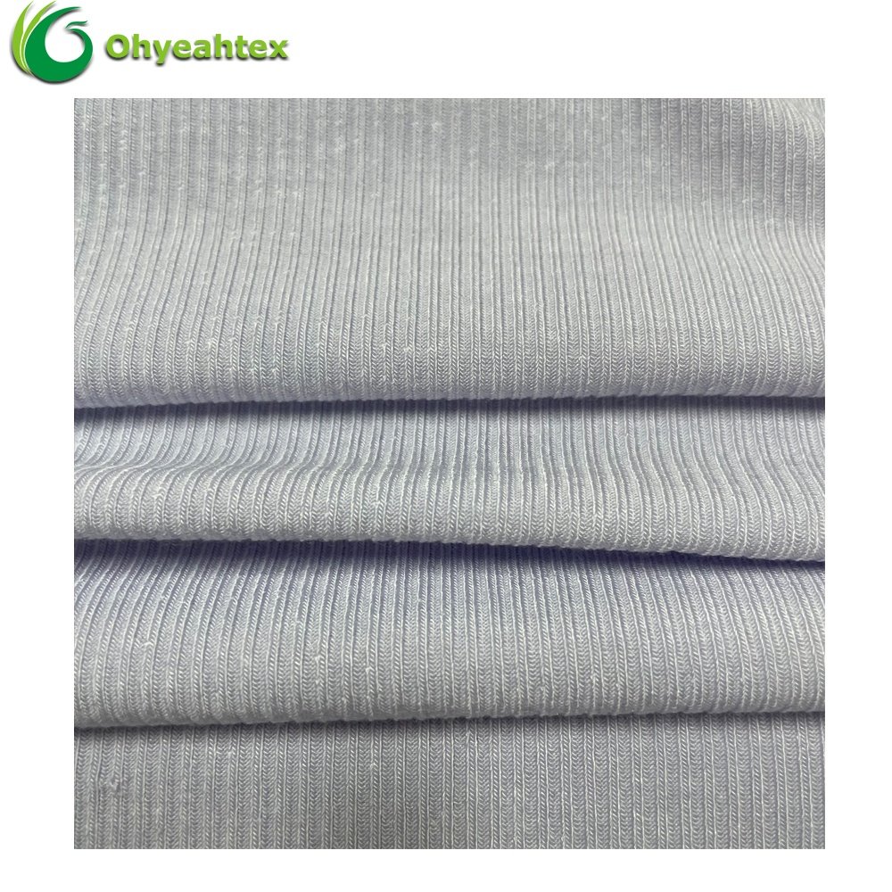 New Arrival Knit 2x2 Rib Modal Acetate Blend Micro Modal Fabric Ribbed For Neckline