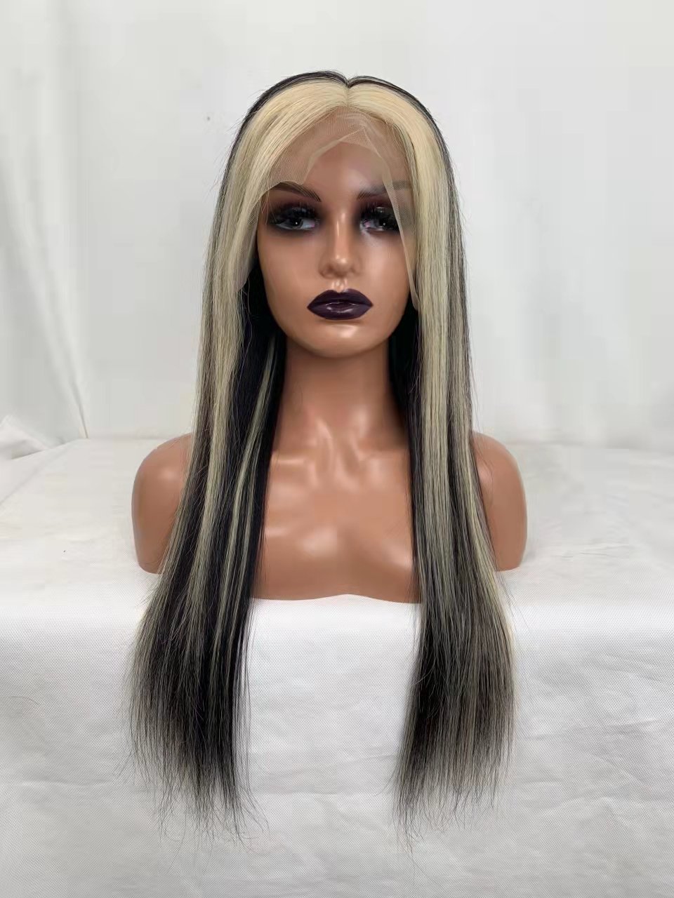 highlight P1/613 lace frontal 13*4 long wig human hair