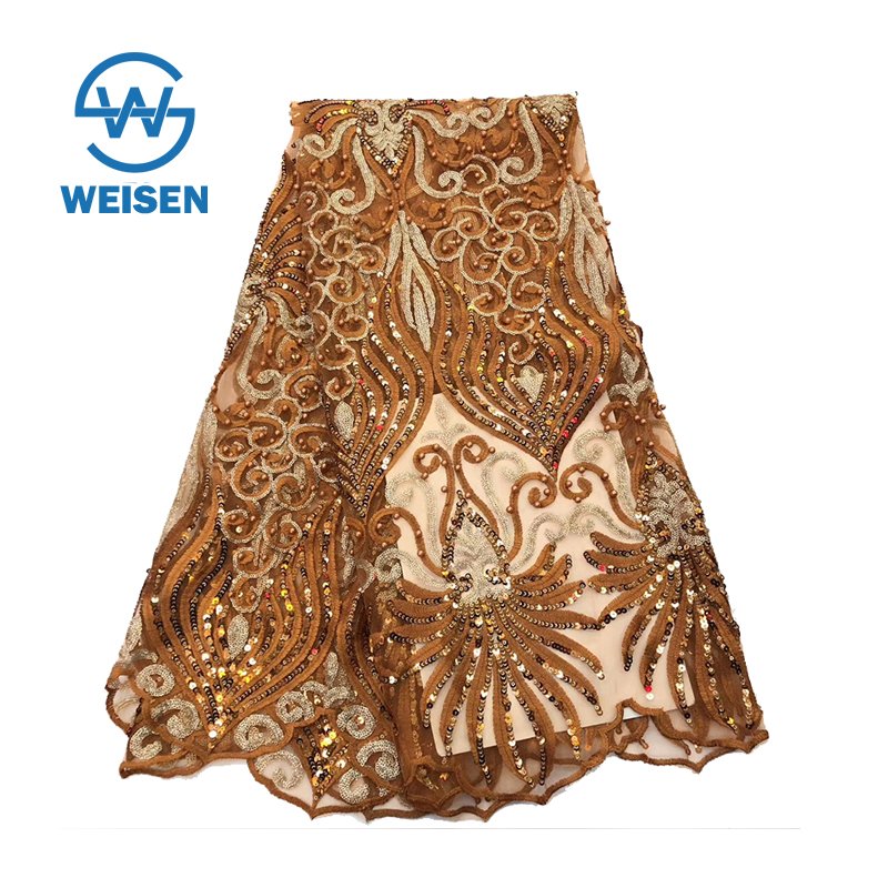 Knitting Fabric Dress African Net Wedding Sequin Embroidery Africa French Lace 2019