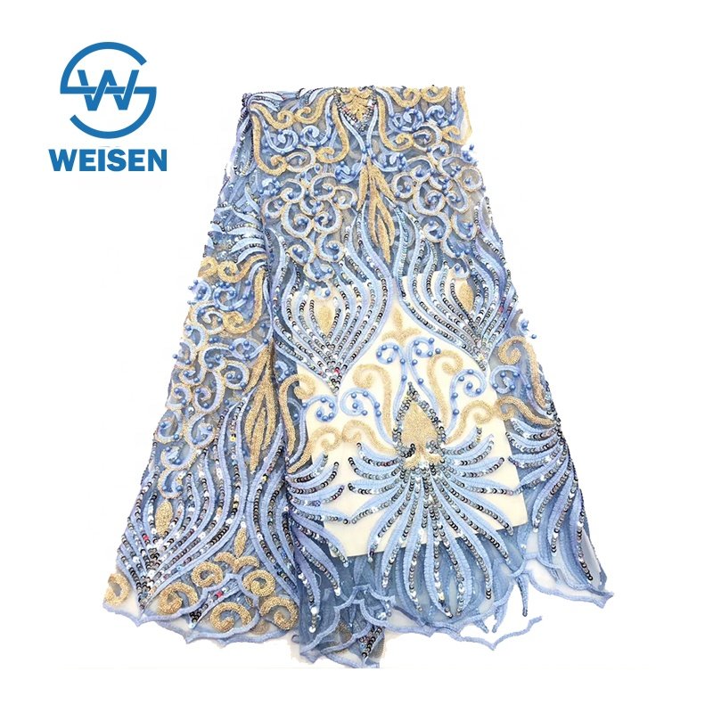 Knitting Fabric Dress African Net Wedding Sequin Embroidery Africa French Lace 2019