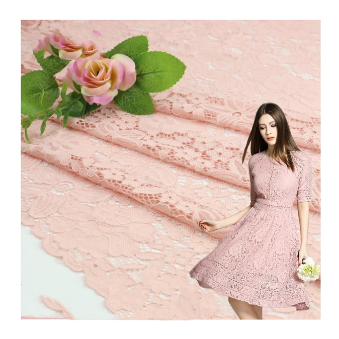 New design cotton lace fabric for bridal wedding dress underwaist soft floral Stretch lace embroidery fabric