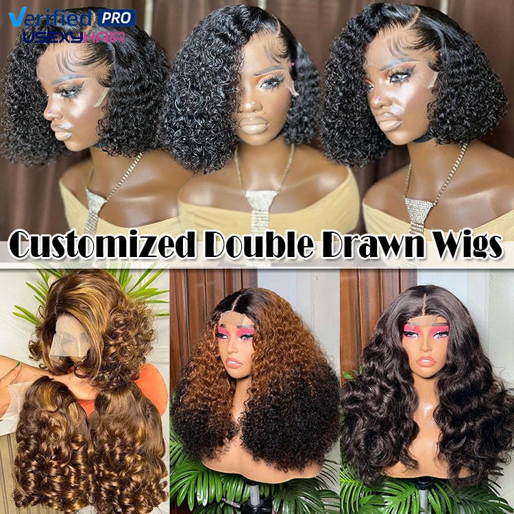 Wholesale Cheapest HD Glueless Lace Frontal Double Drawn Natural Raw Peruvian Human Hair Kinky Curl Front Wig For Black Women