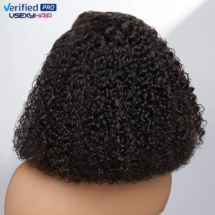 Wholesale Cheapest HD Glueless Lace Frontal Double Drawn Natural Raw Peruvian Human Hair Kinky Curl Front Wig For Black Women