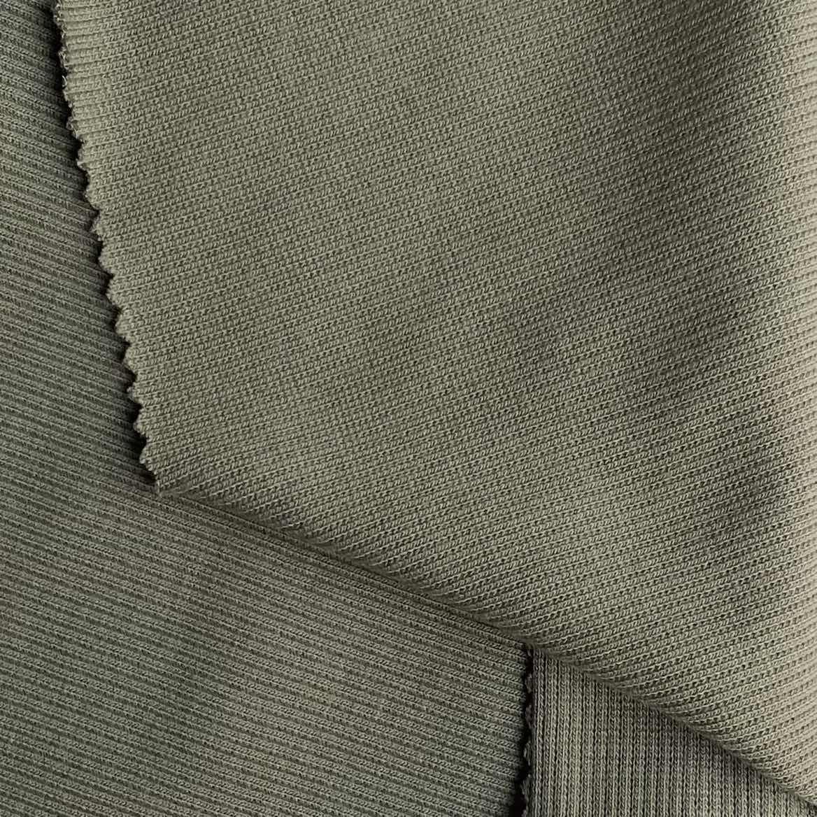 27%cotton 5%spandex Bamboo Rib Fabric Cotton Spandex High Quality 380GSM 68%bamboo 2*2 Tshirt Fabric Knitted Plain Dyed NE32+40D