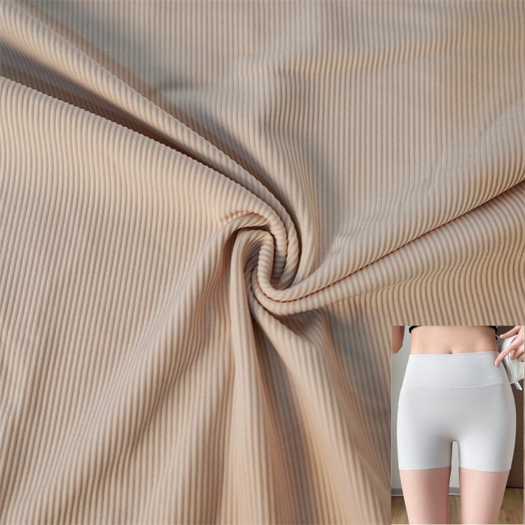 12 Spandex Fabric for Swimwear Underwear Fitness Legging Sportswear 2*2 Rib 88 Polyester Activewaer Yogawear Strip Knit 100D TW
