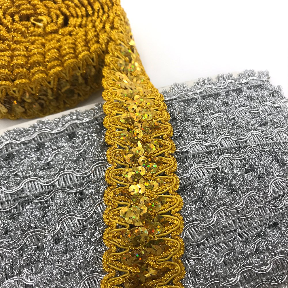 Hot Selling Embroidery Webbing Mirror Sewing Lace Trim With Lace Trim Decoration Dancewear Costume Sequined Lace Trimming Border
