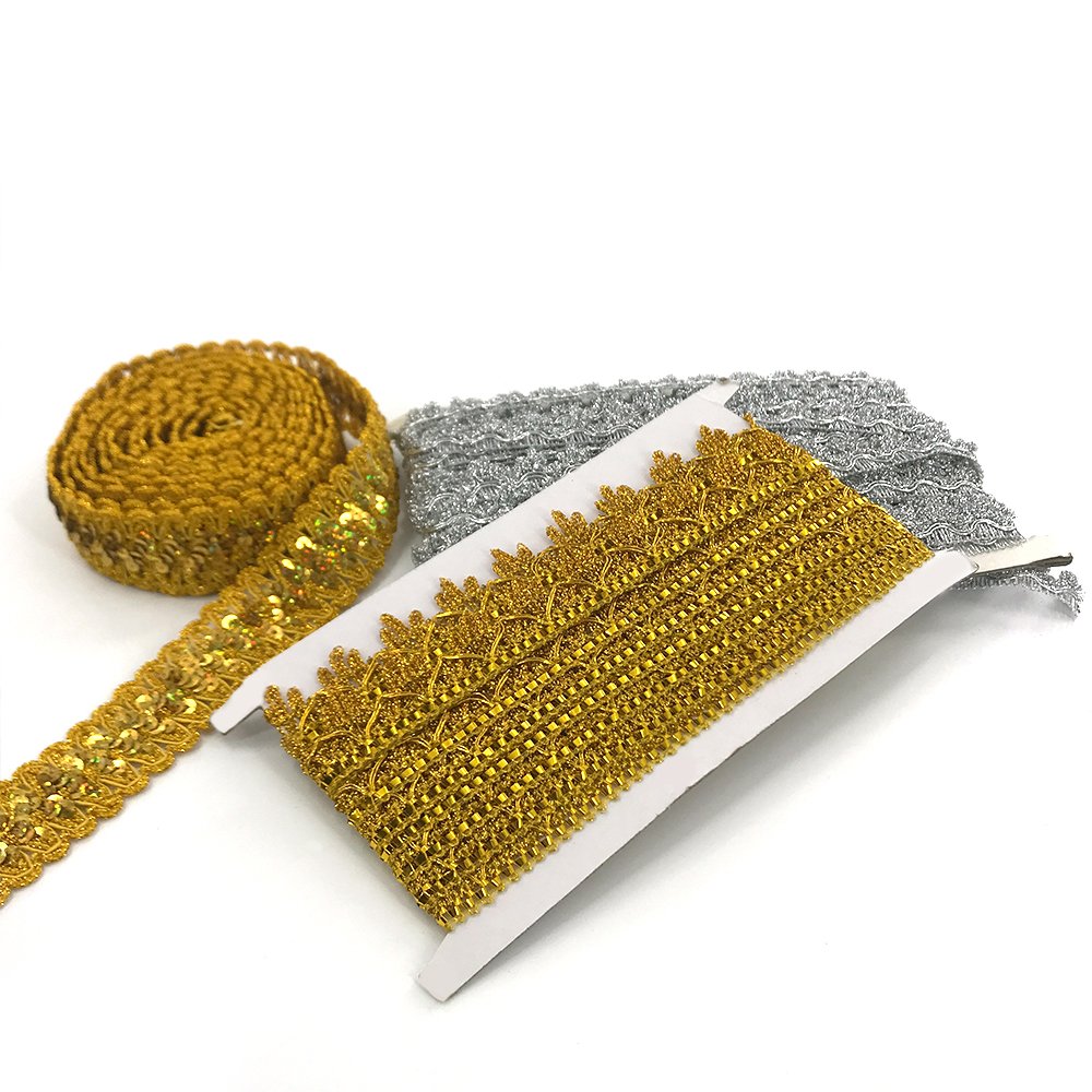 Hot Selling Embroidery Webbing Mirror Sewing Lace Trim With Lace Trim Decoration Dancewear Costume Sequined Lace Trimming Border
