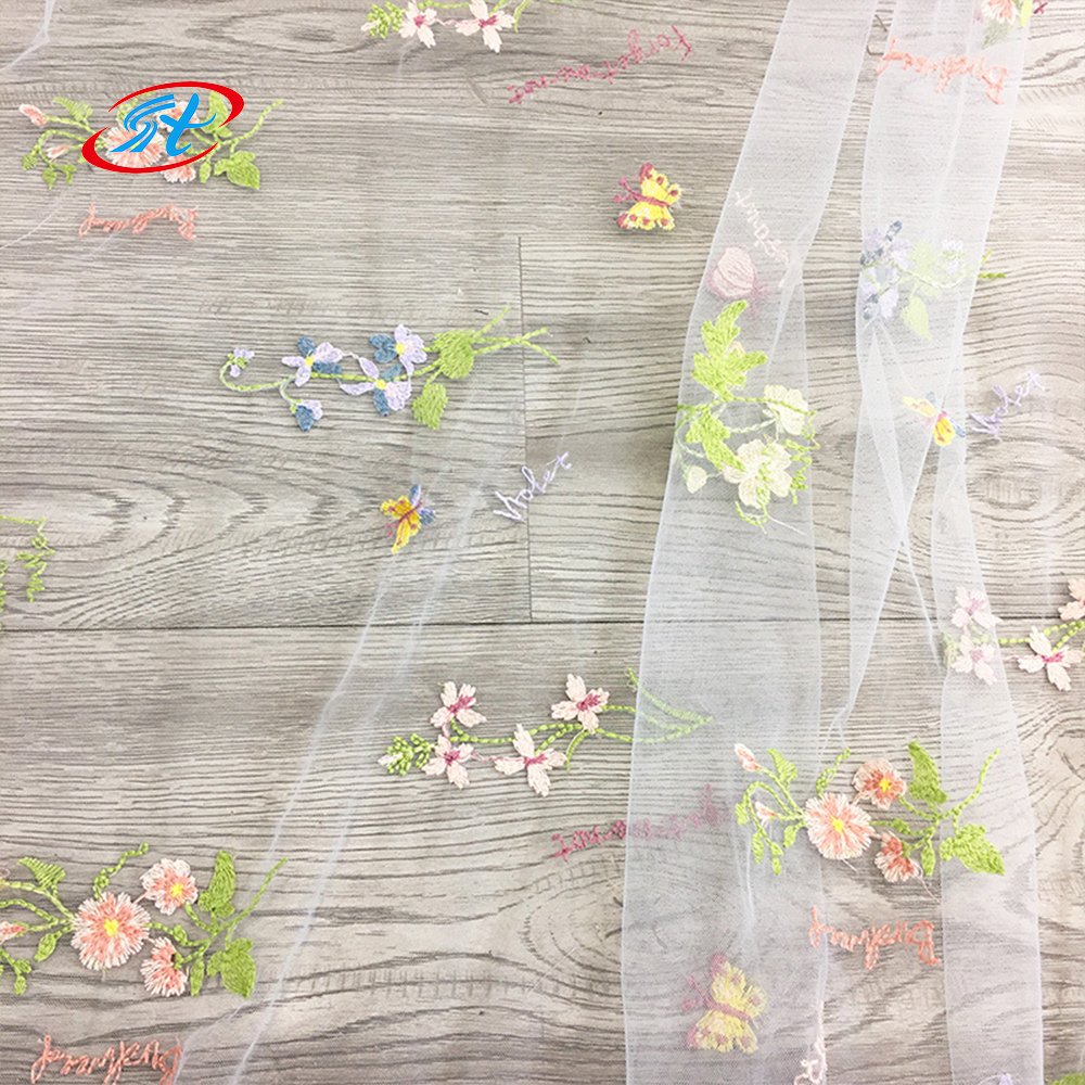 high quality flowers jacquard lace fabric 100% polyester 3d embroidery fabric for wedding dress