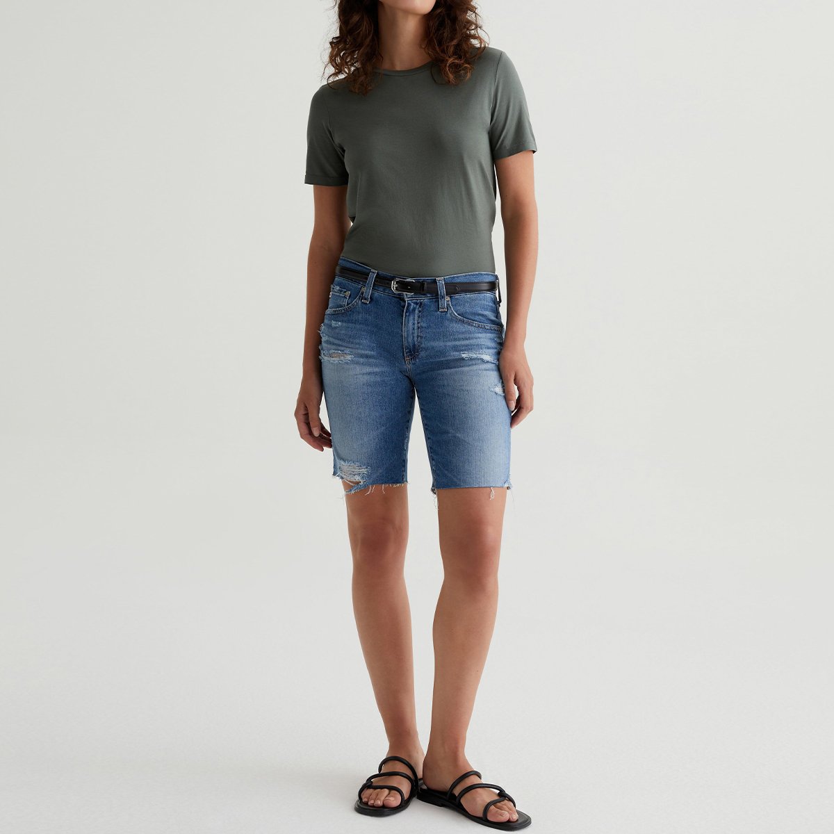 OEM/ODM Custom Green Women's Crew Neck Tee - 1X1 Rib Neckband, Premium Knit, 100% Cotton, Durable Twist Yarns