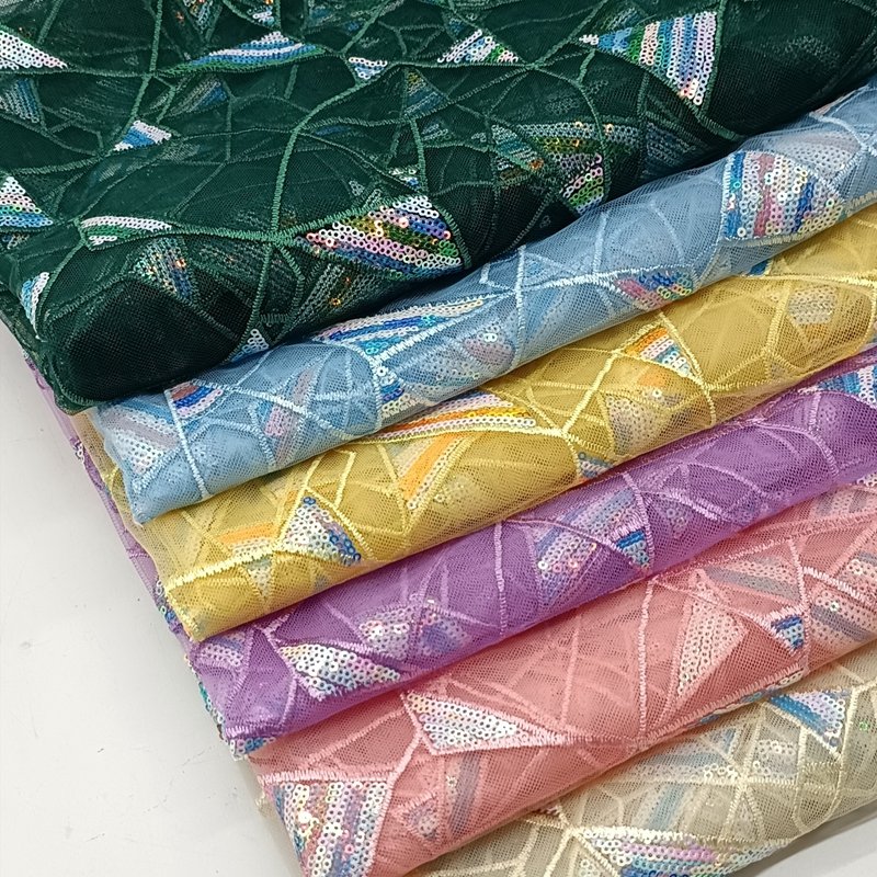 african sequined embroidery fabric competitive price gril tulle lace fabric