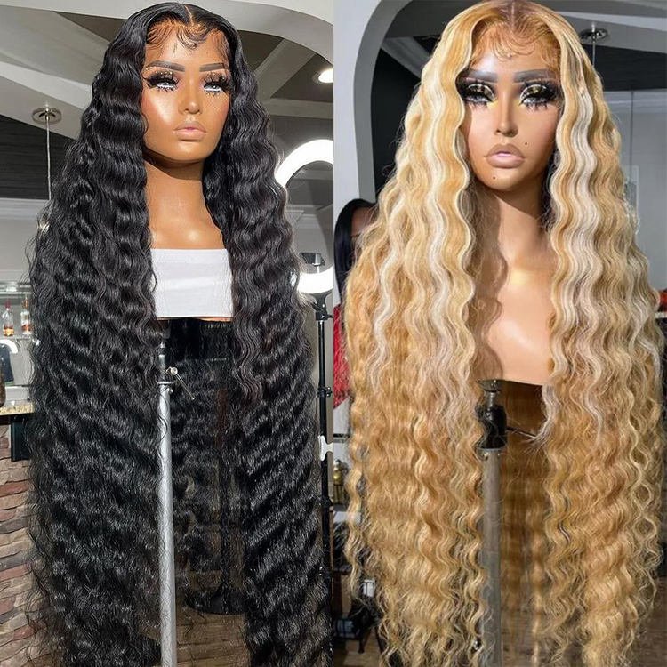 13x4 Hd Lace Front 180% Density Virgin Hair Highlighted Wigs With Color Brown Ombre Honey Blonde Human Wig For Black Women