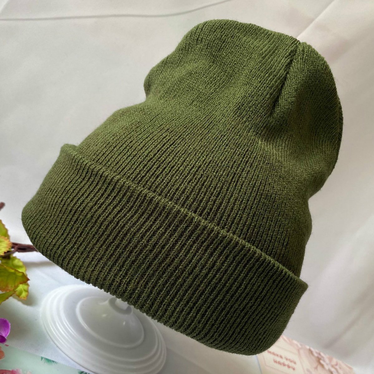 Winter Solid Beanie Hats Skull Knit Hat Cap Plain Knit Beanie Unisex Roll Up Skull Cap Hats Ski Caps Beanies Custom Logo