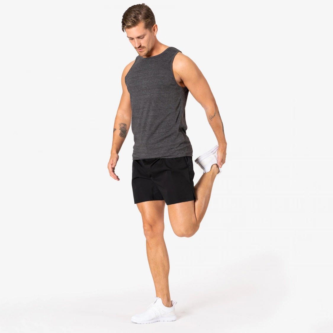 Wholesale Black Organic Cotton Tank Top Gym Close-fitting Men Sports Vest Custom Logo Knit Ribbed Tank Top