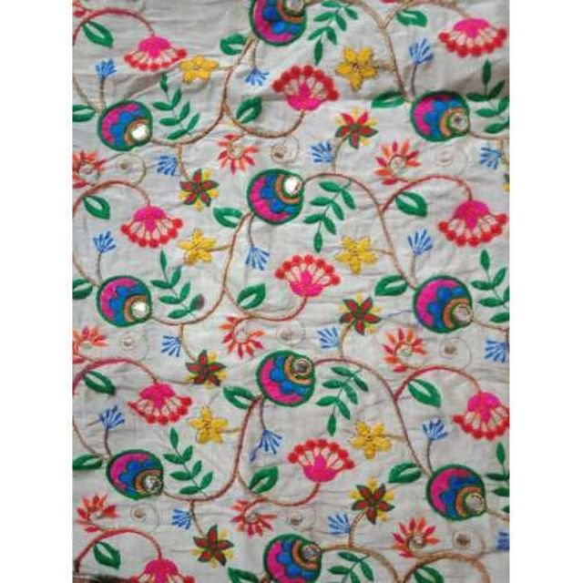 quadrille chikankari embroidery fabric
