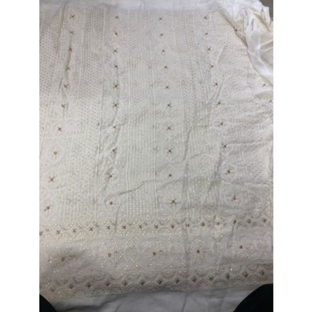 quadrille chikankari embroidery fabric