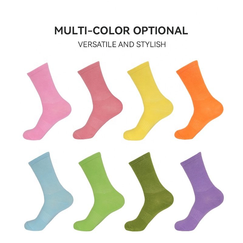 Factory wholesale colorful ribbed crew socks running high tube Casual Sports Gym Yoga Socks Colorful Women's Cotton Socks